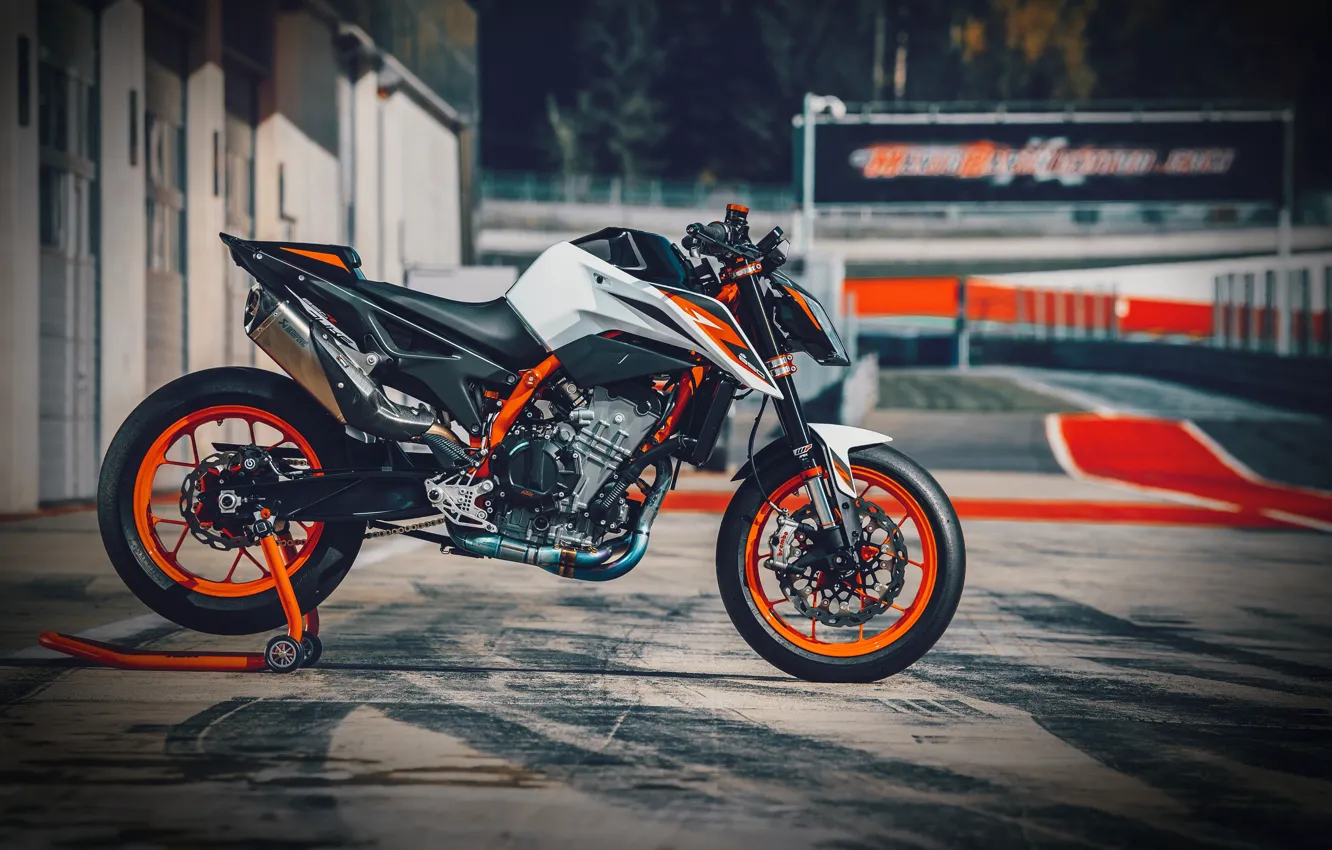 Photo wallpaper orange, track, ktm, motocycle, ktm duke, Ktm 890 duke