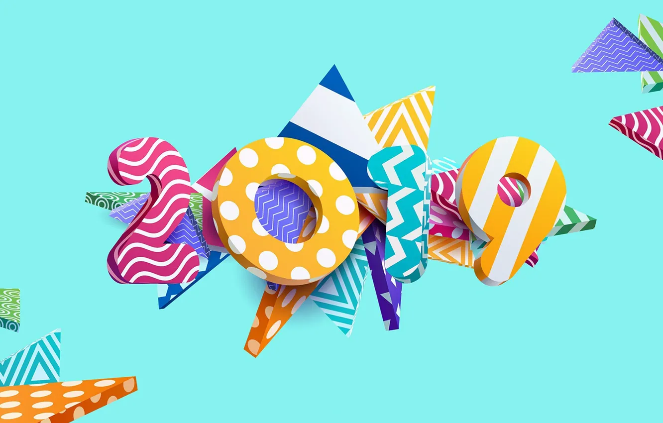 Photo wallpaper background, graphics, new year, figures, 2019