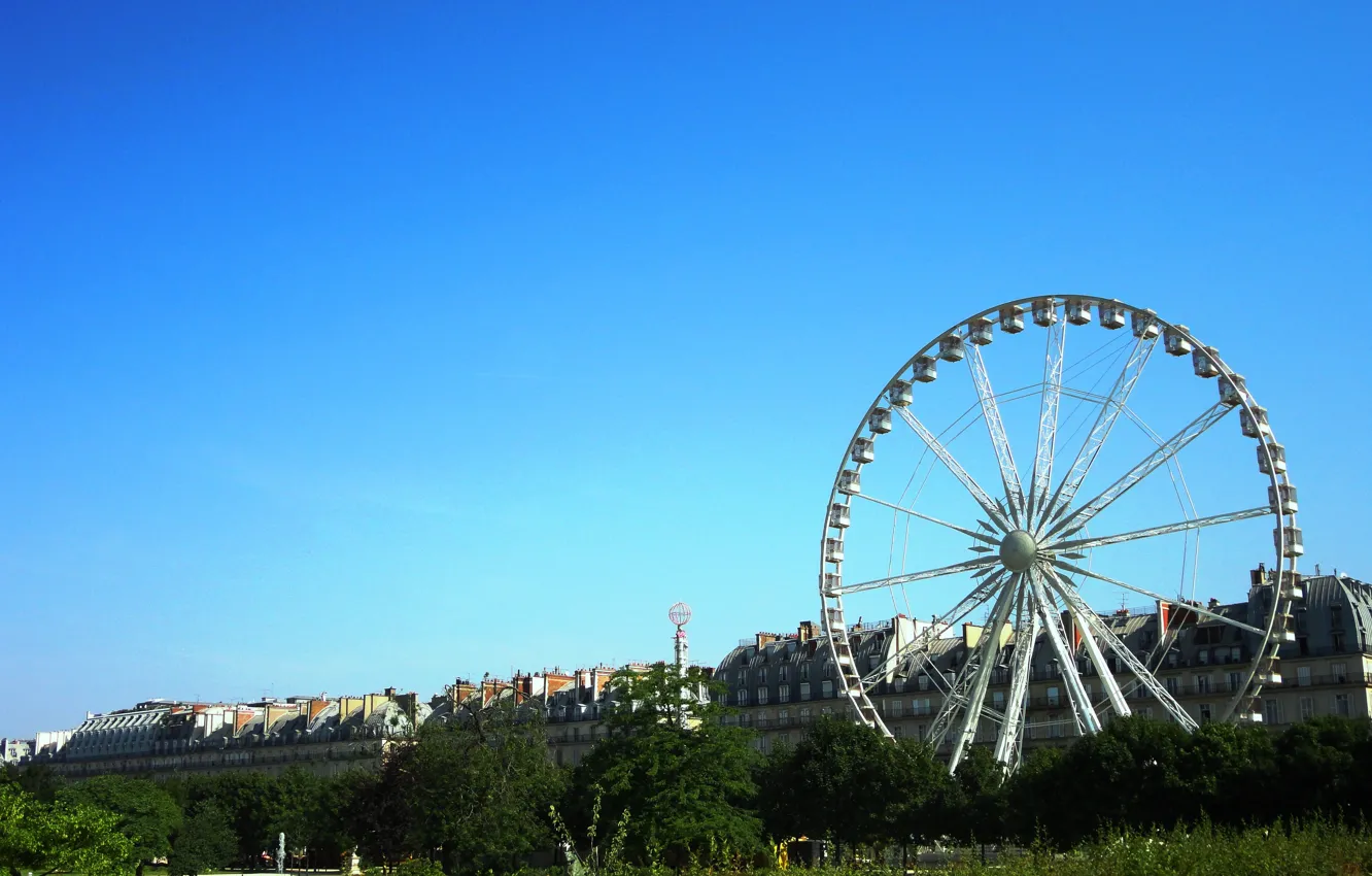 Photo wallpaper the sky, Paris, Ferris wheel