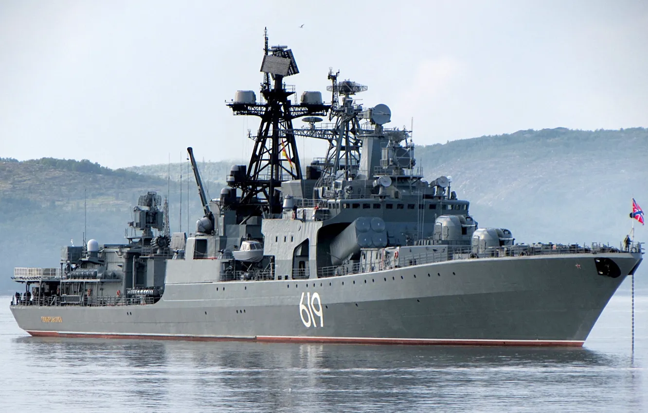Photo wallpaper project 1155, large anti-submarine ship, Severomorsk