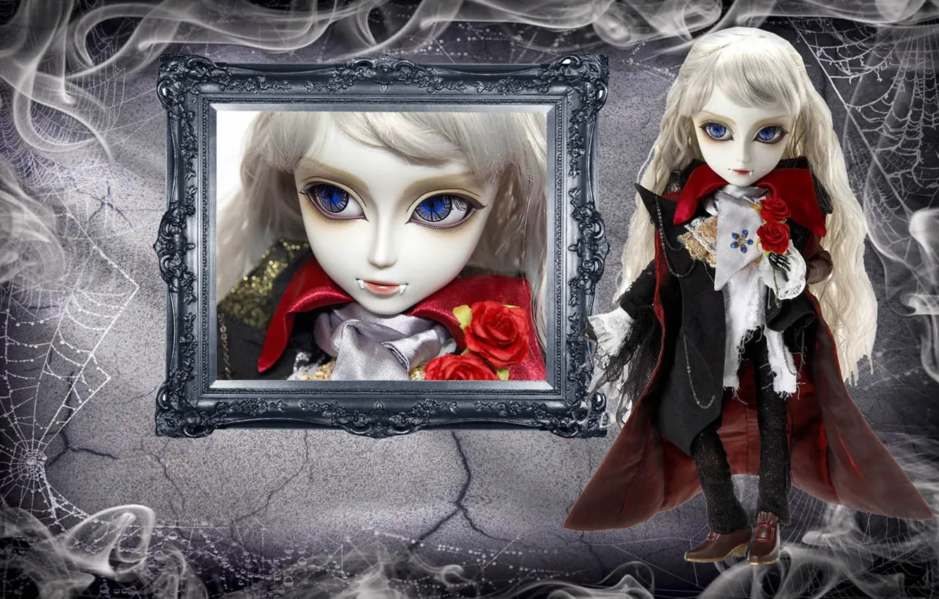 Photo wallpaper rose, doll, vampire, Gothic