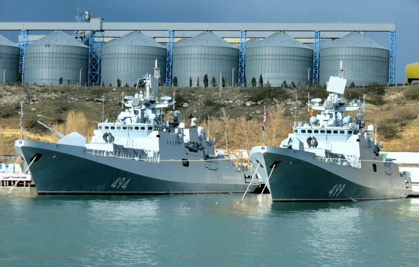 Photo wallpaper pier, frigates, Admiral Grigorovich, Admiral Makarov