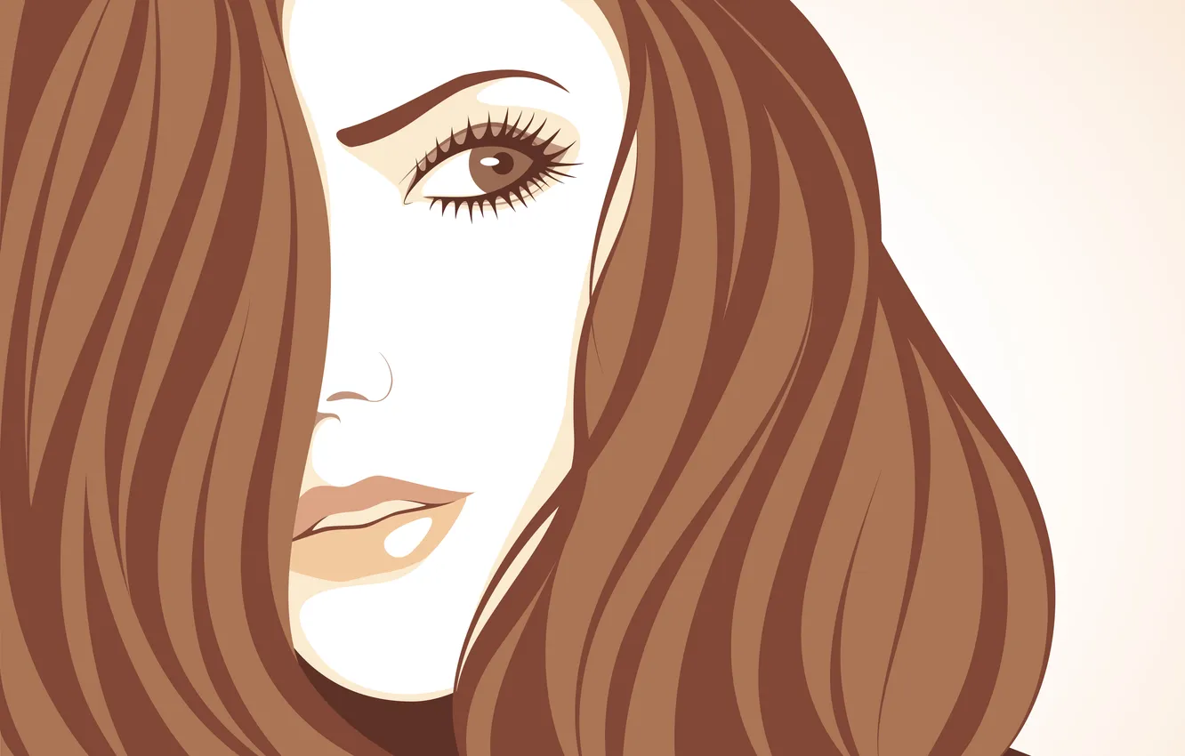 Photo wallpaper white, eyes, look, girl, face, eyelashes, background, vector