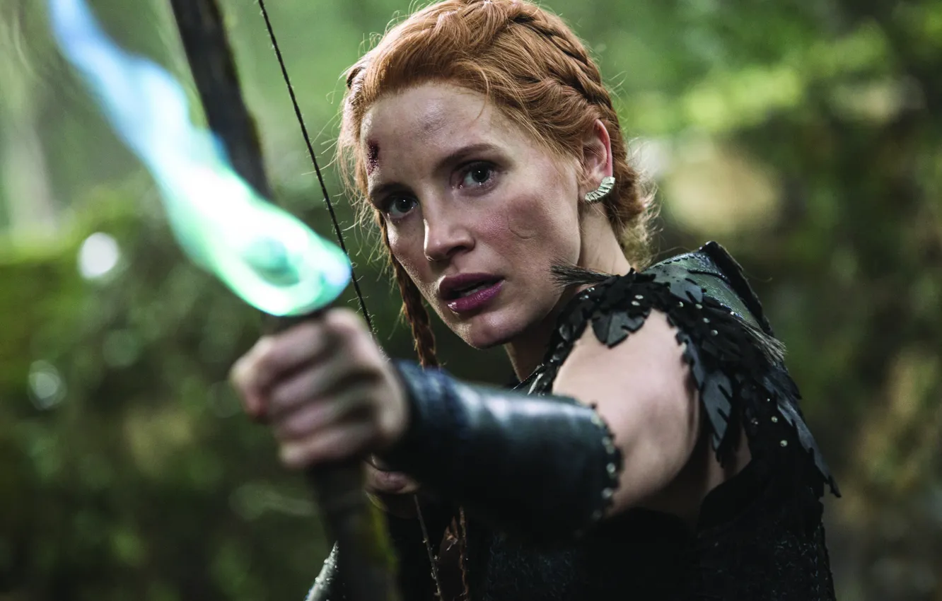 Photo wallpaper warrior, Sarah, Jessica Chastain, The Huntsman: Winters War, Snow white and the Huntsman 2