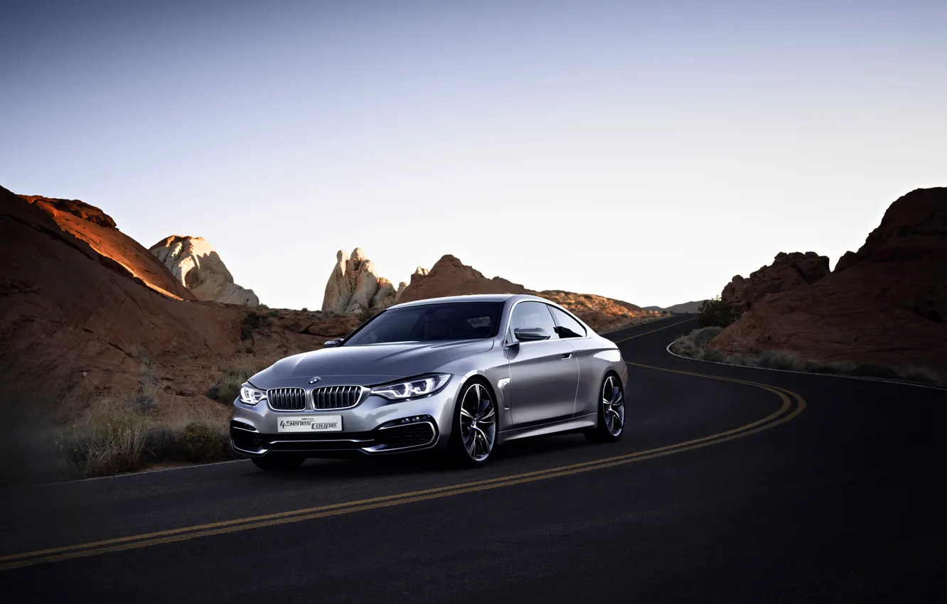 Photo wallpaper Concept, BMW, Rock, Coupe, Style, Road, 2013, Silver