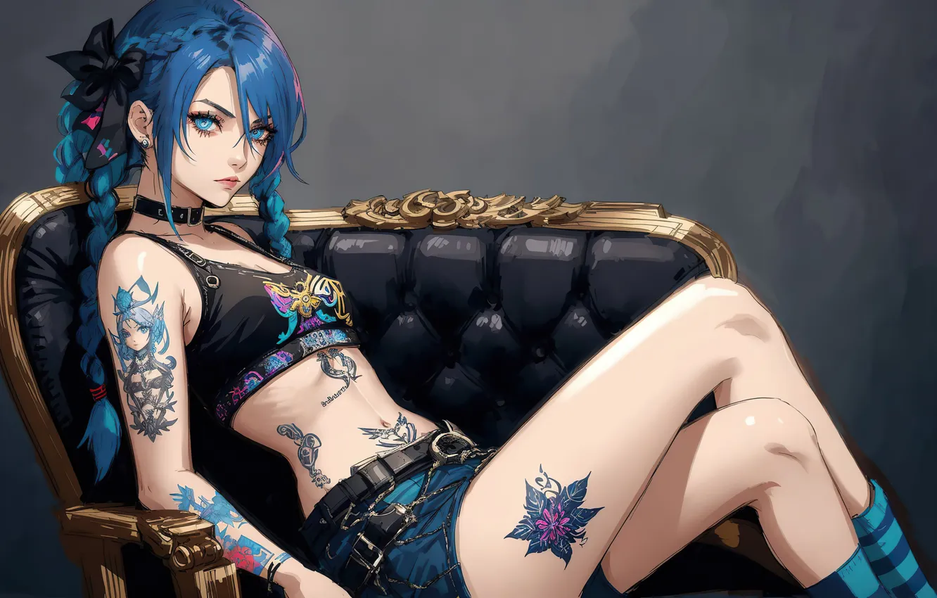 Photo wallpaper girl, fantasy, art, painting, blond, digital art, fantasy art, tatto