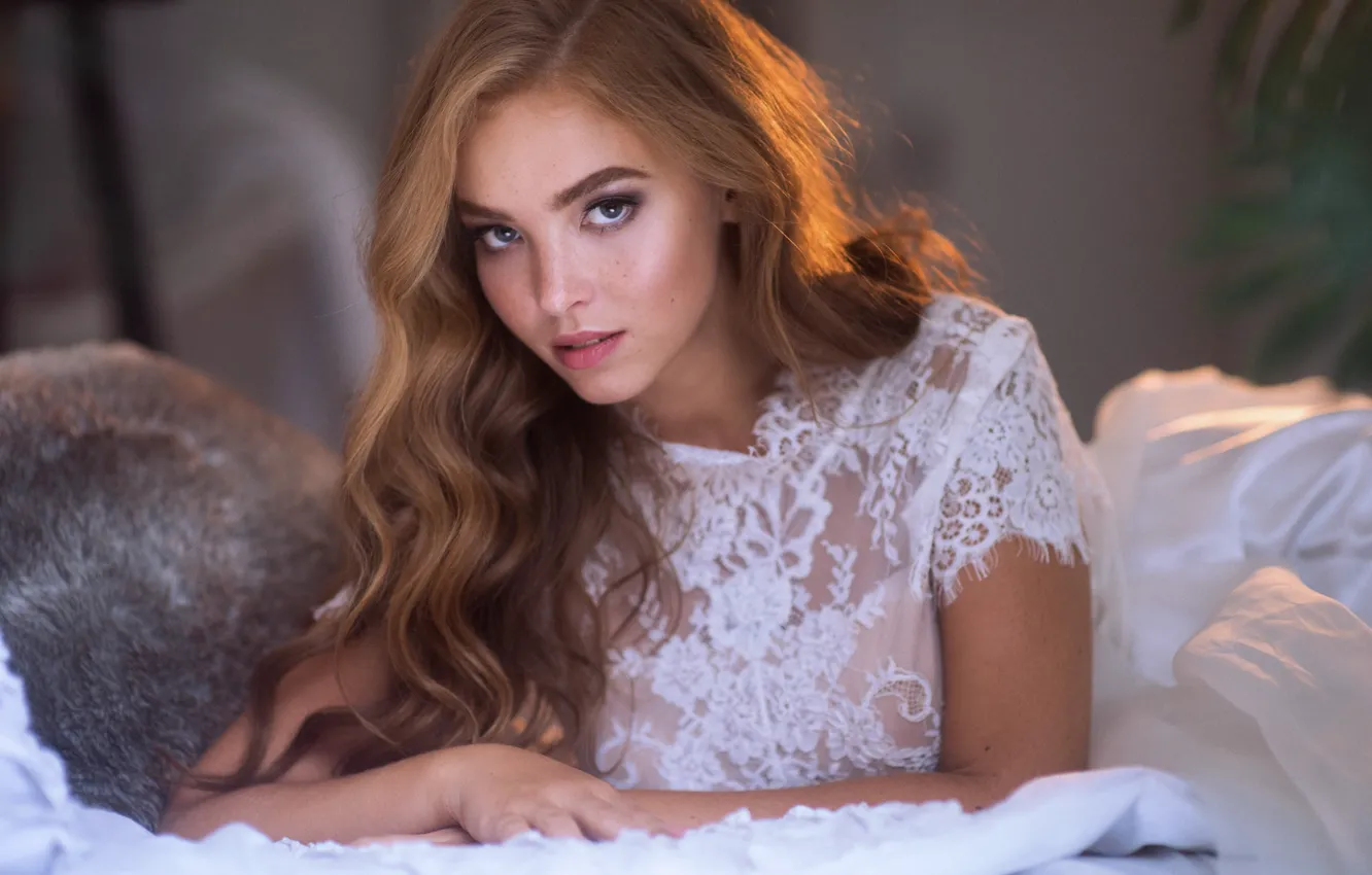 Photo wallpaper look, girl, face, hair, red, redhead, Natalia Magicka, Anastasia Novgorodtseva