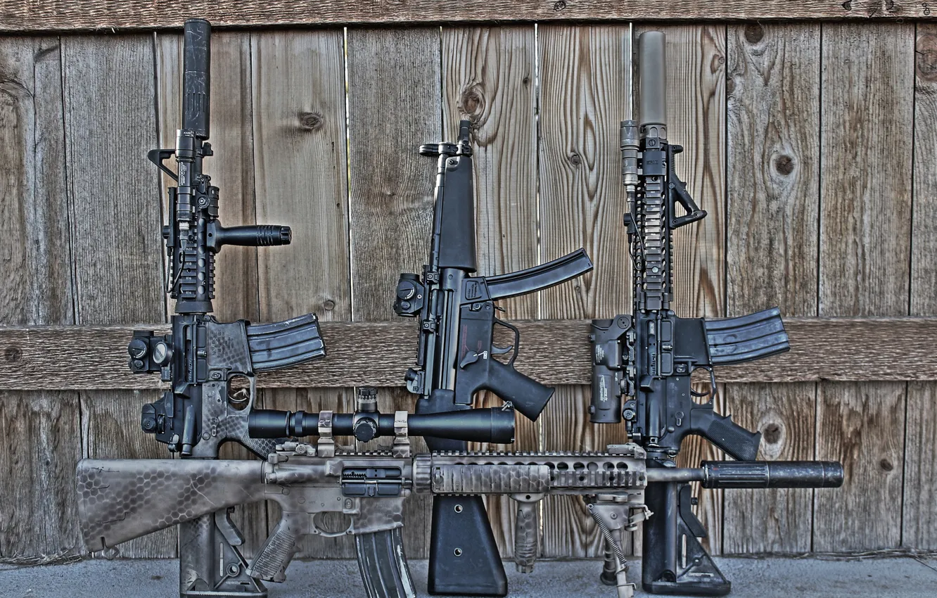 Photo wallpaper weapons, the fence, rifle, assault