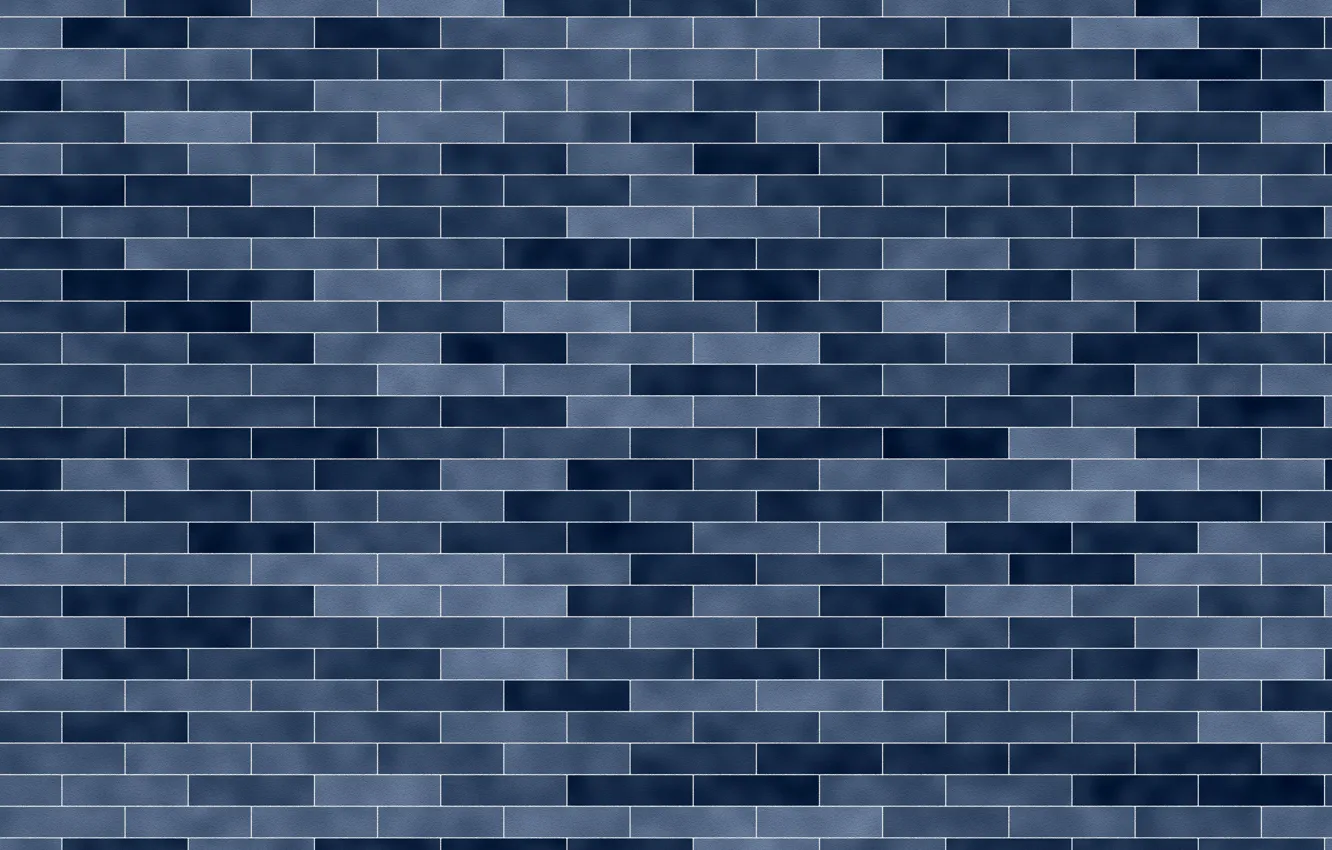 Photo wallpaper wall, blue, brick
