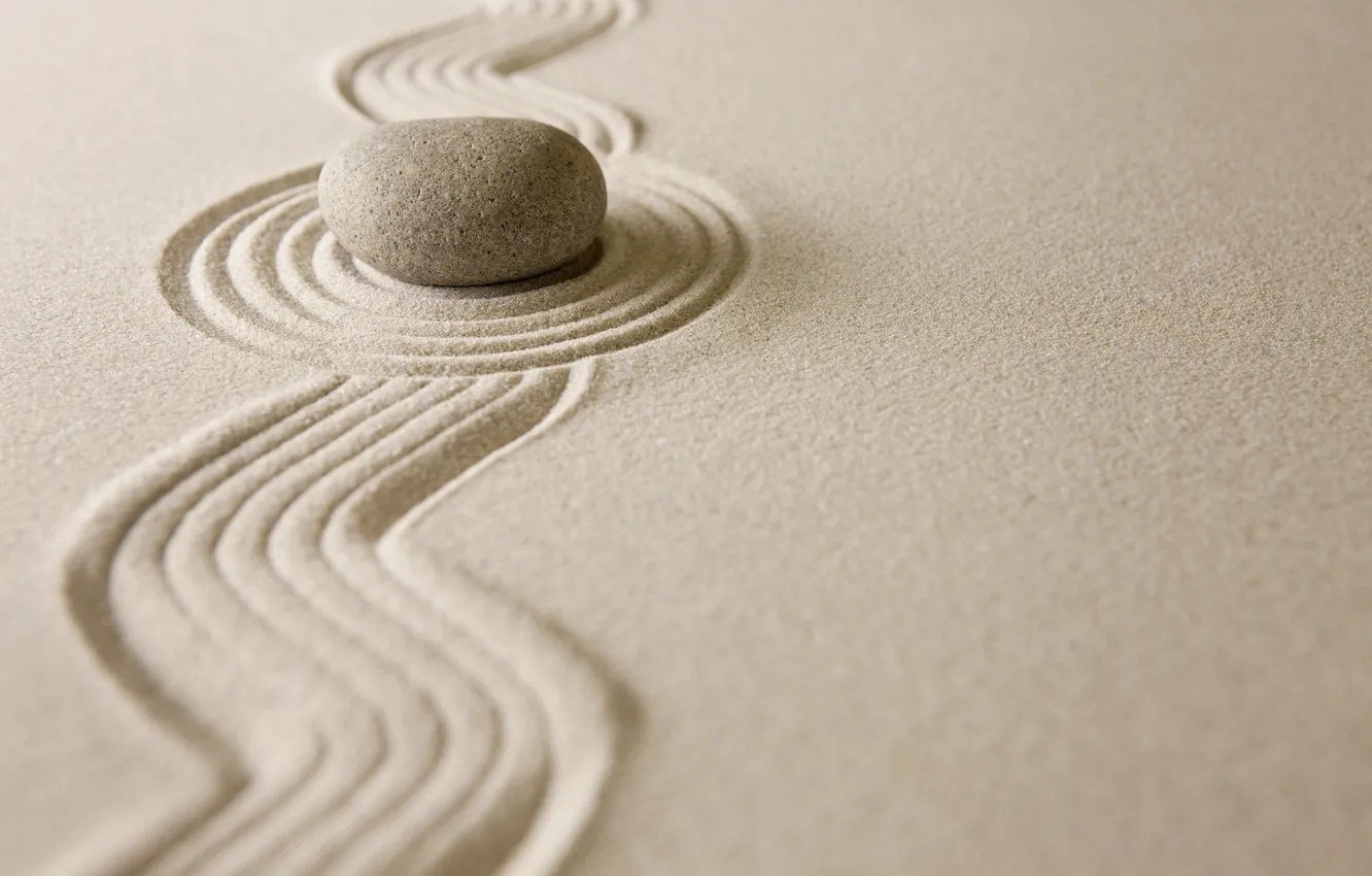 Photo wallpaper sand, stones, stone, sand, zen