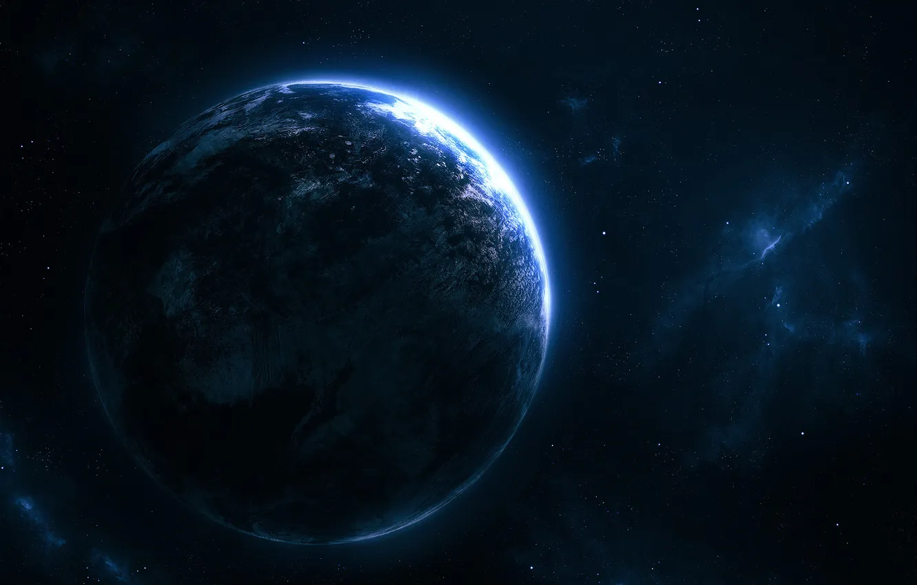 Photo wallpaper stars, stars, blue planet, Blue planet