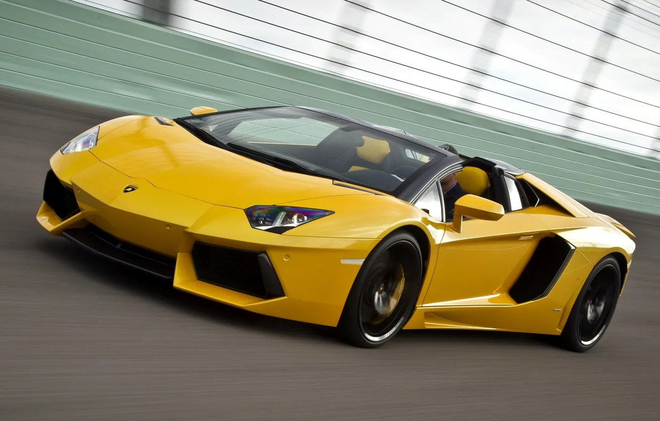 Photo wallpaper Roadster, Machine, Yellow, Car, Voitur, Yellow, Lamborghini, New
