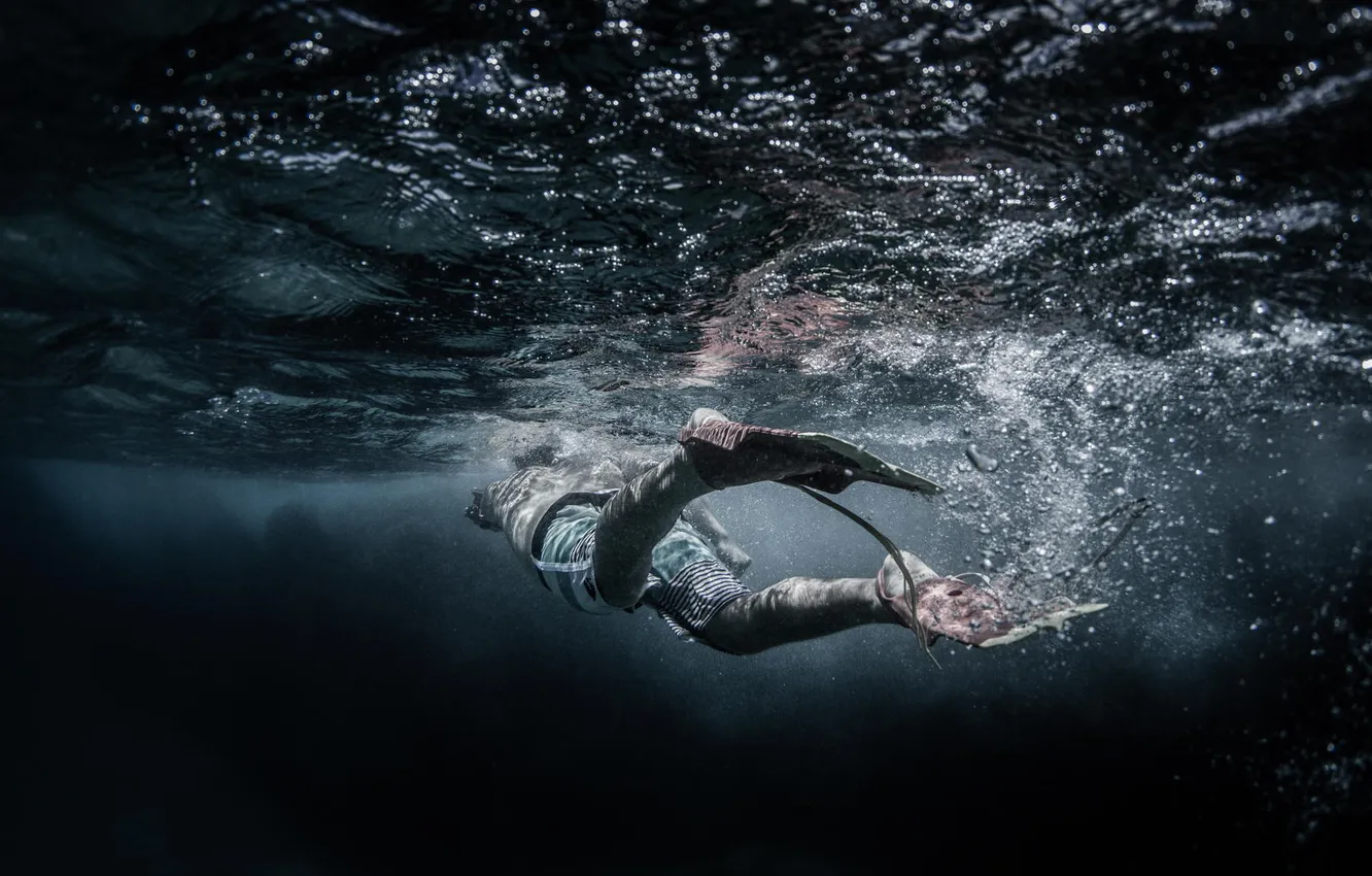 Photo wallpaper water, the ocean, depth, underwater filming, the swimmer, Lasta