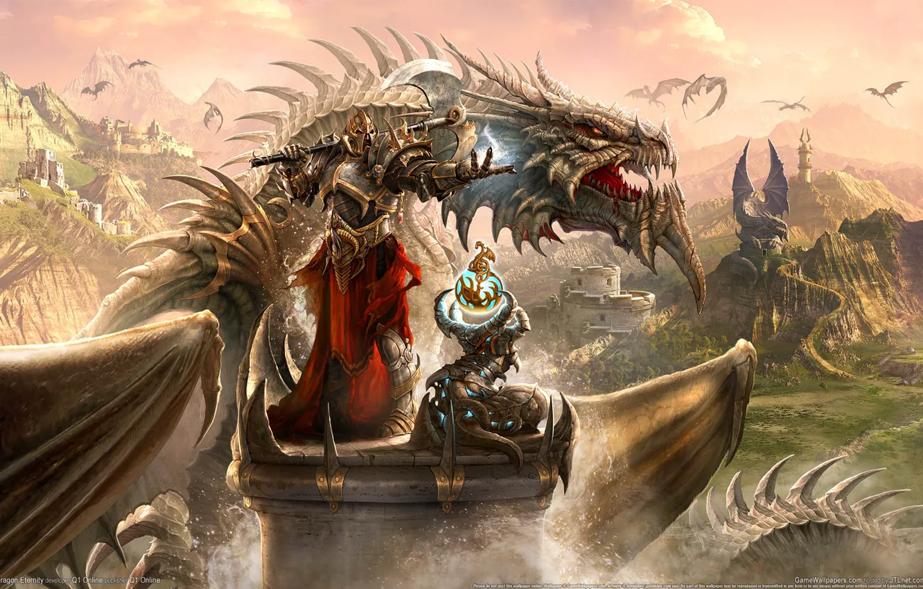 Photo wallpaper dragon, knight, Dragon Eternity