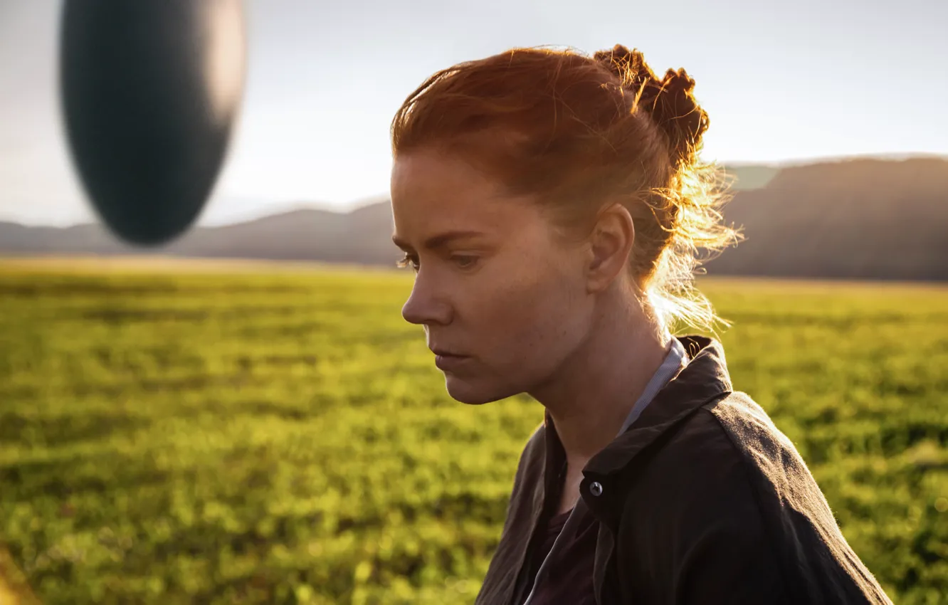 Photo wallpaper field, frame, alien, bokeh, Amy Adams, Amy Adams, Arrival, Arrival