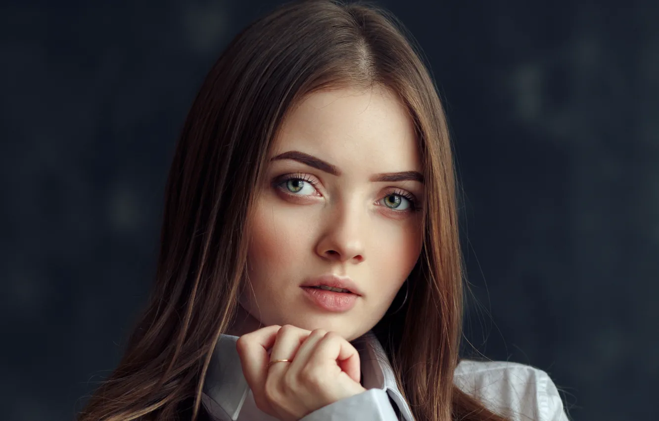 Photo wallpaper look, girl, model, hair, portrait, Kristina, Evgeniy Bulatov, Evgeny Bulatov