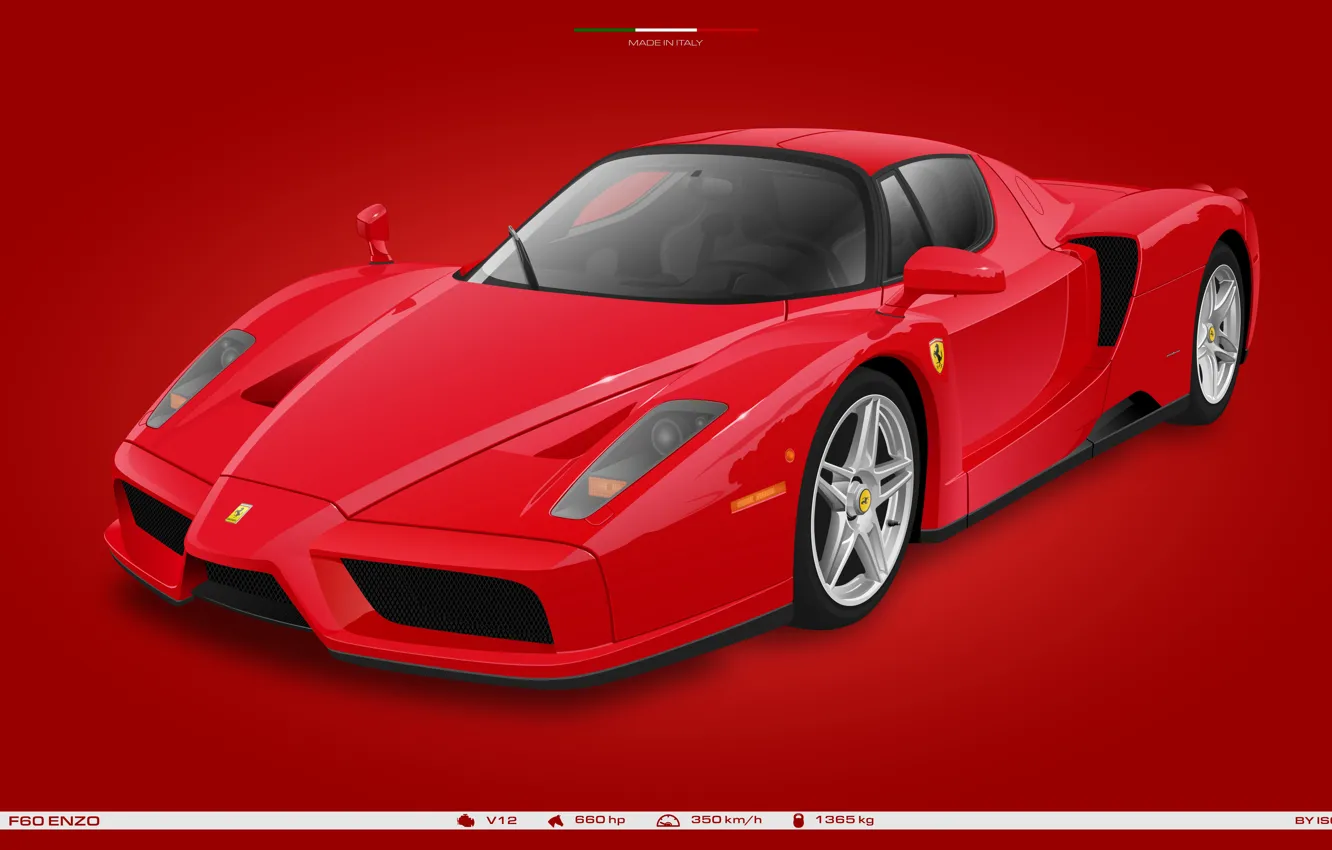 Photo wallpaper Ferrari, car, sports cars, red car, FerrariEnzo