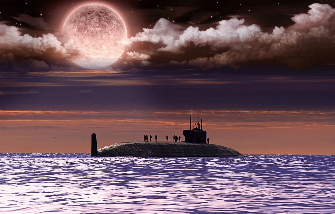 Photo wallpaper boat, underwater, atomic, Prince Vladimir