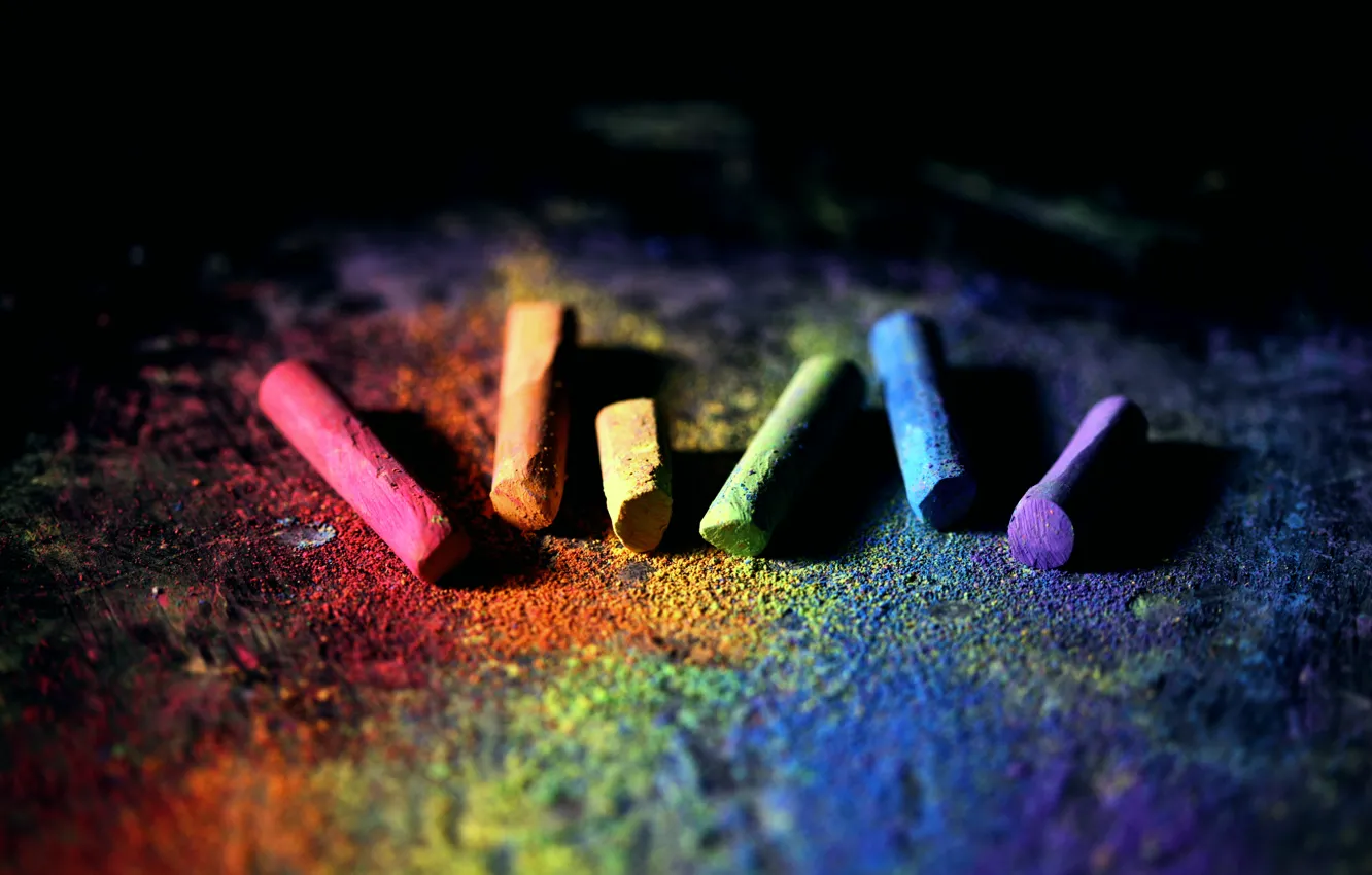 Photo wallpaper color, rainbow, crayons