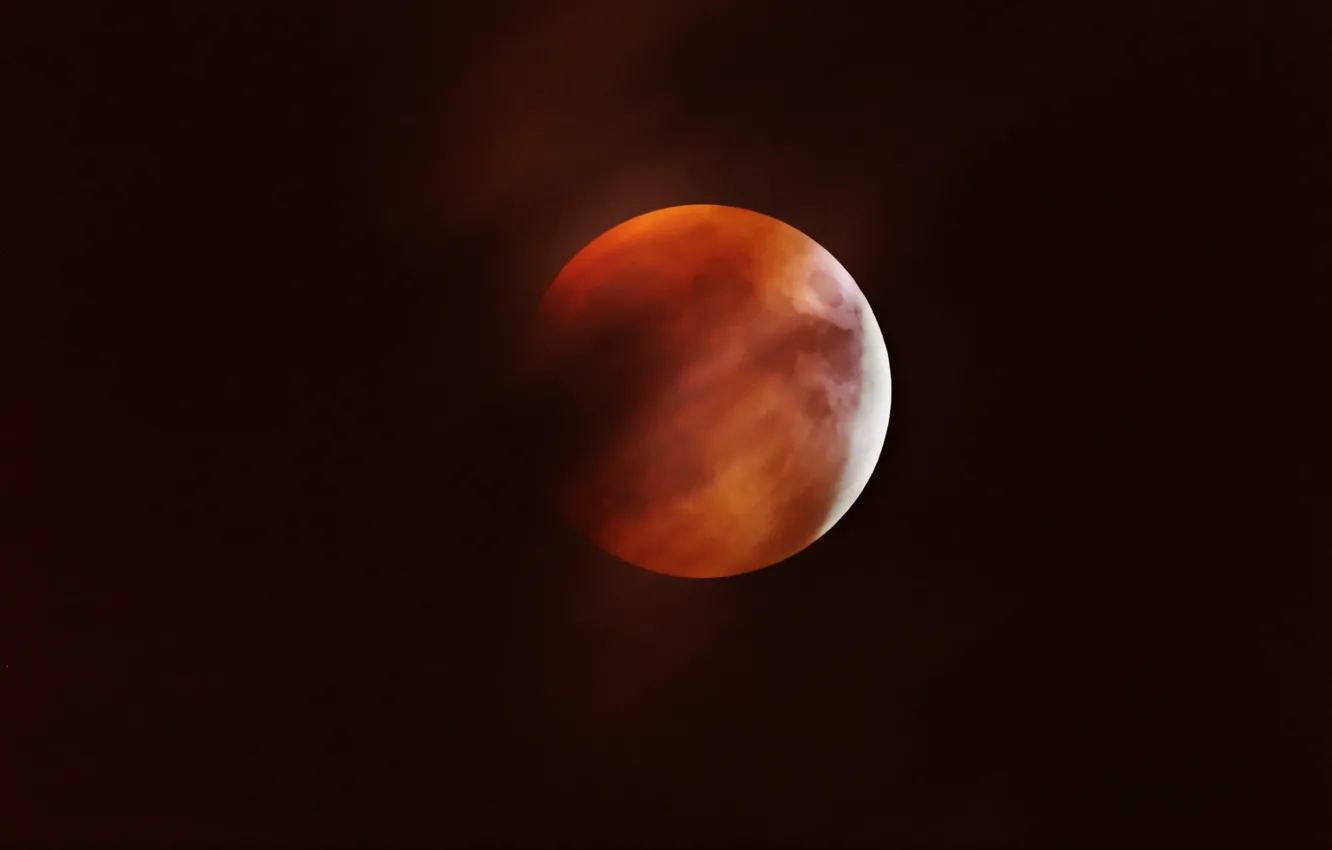 Photo wallpaper the moon, satellite, Eclipse, moon, bloody