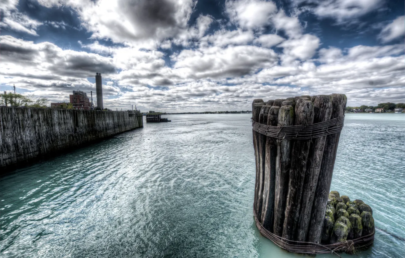 Photo wallpaper sea, the sky, port