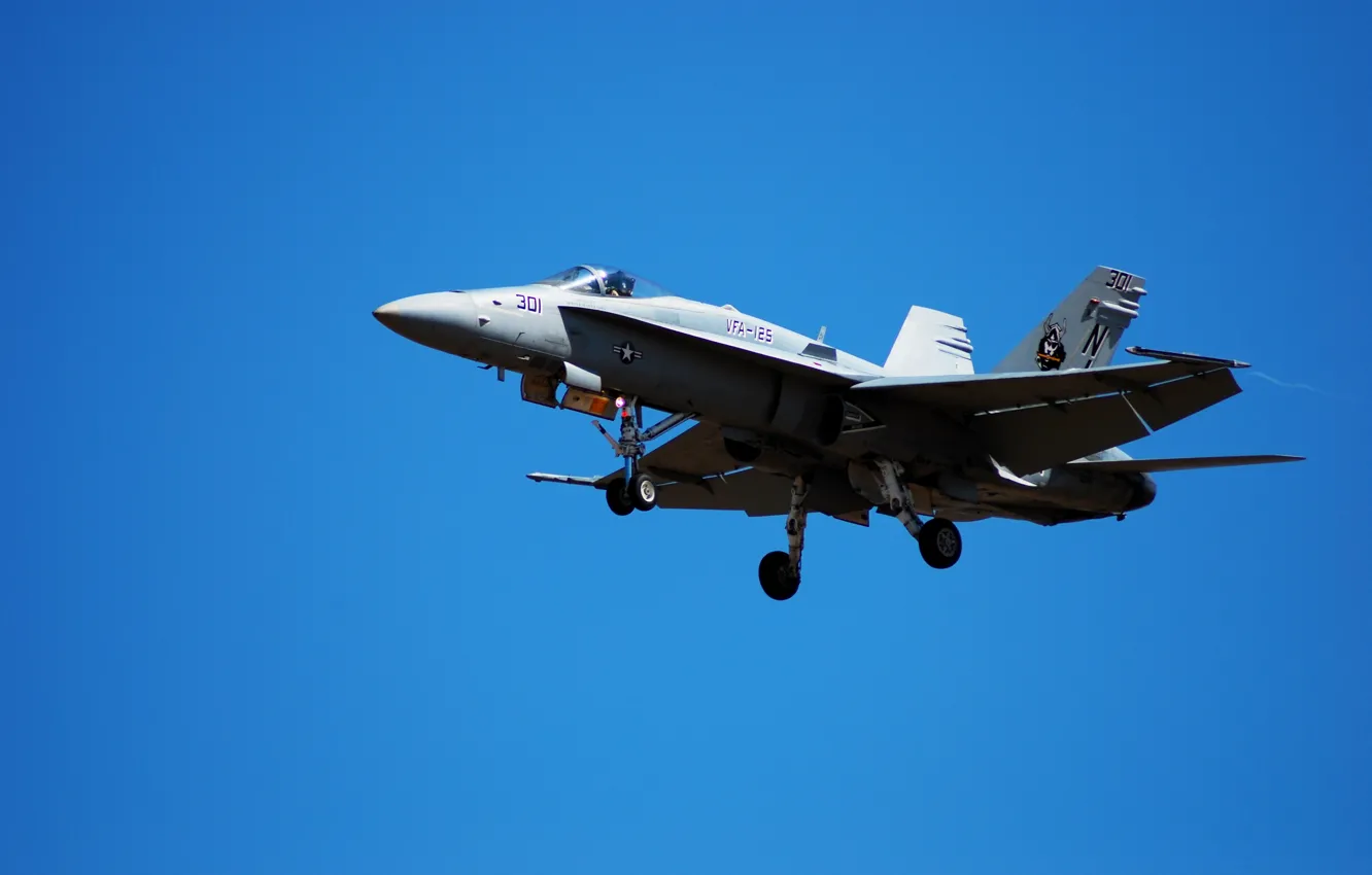 Photo wallpaper the sky, the plane, carrier-based fighter-bomber, US NAVY, "Hornet", F/A-18 «Hornet»