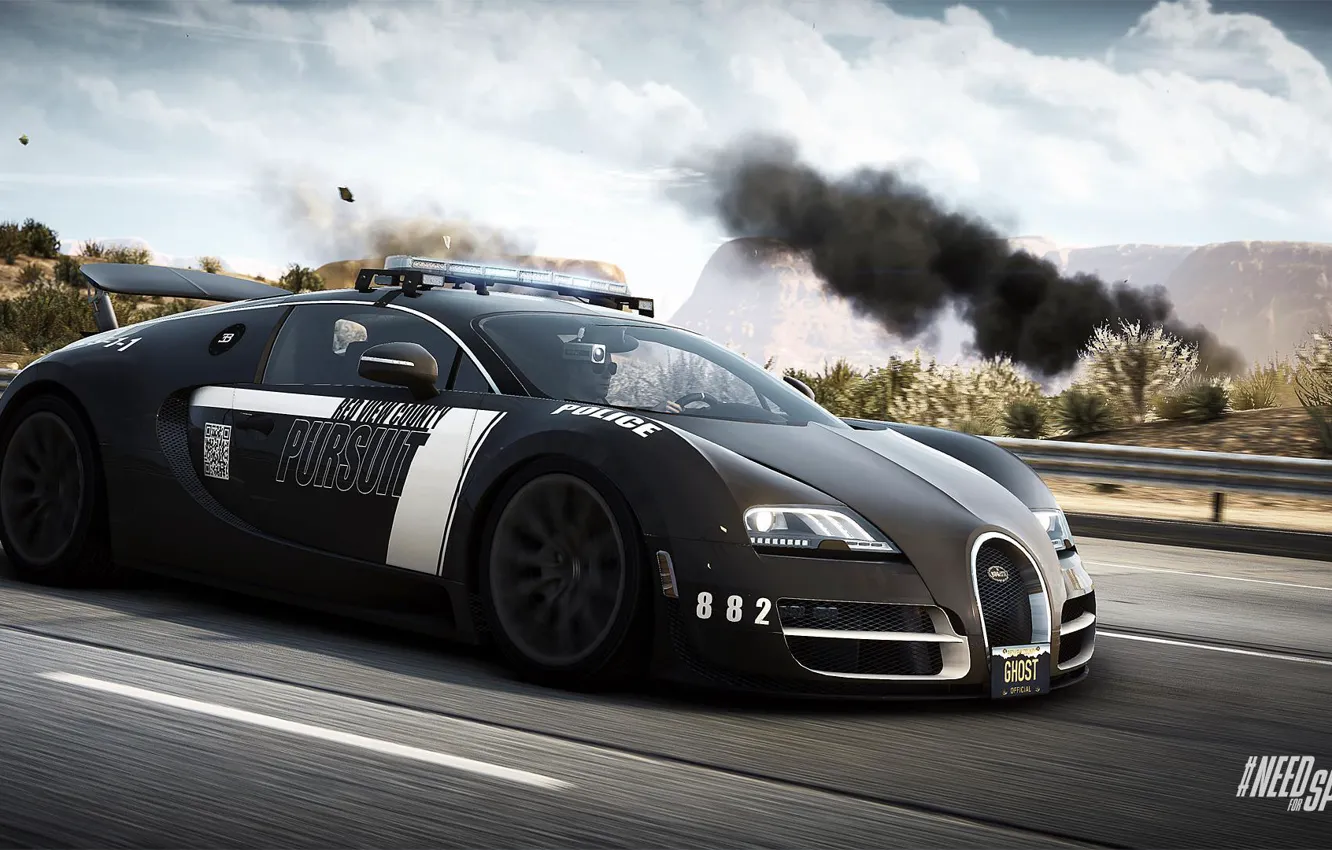 Photo wallpaper Bugatti Veyron, Need for Speed, nfs, police, 2013, pursuit, Rivals, NFSR