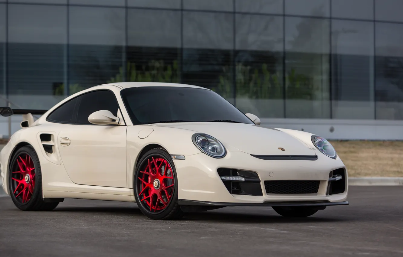 Photo wallpaper 997, white, porsche, vorsteiner