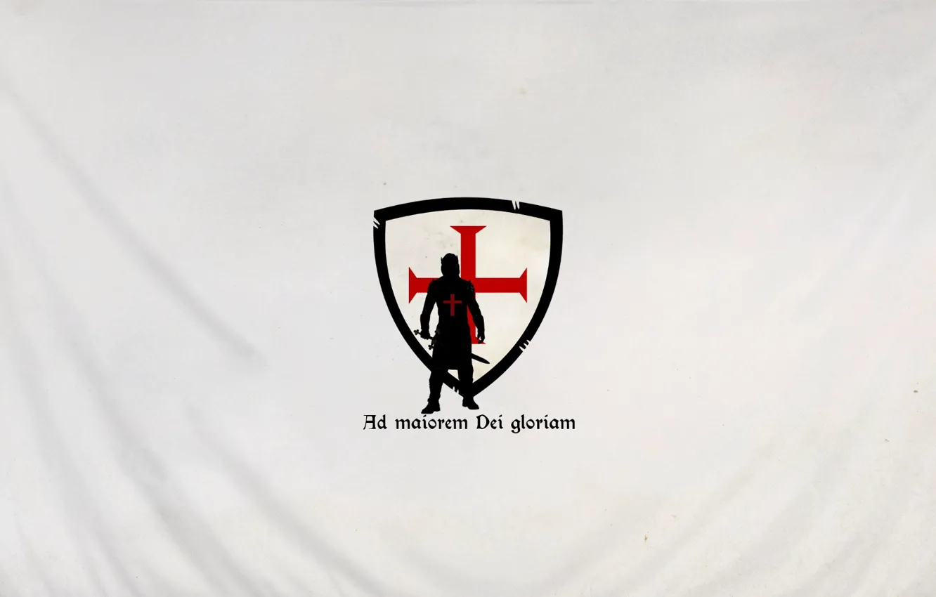 Photo wallpaper white, flag, knight, knight Templar, AdmaioremDeigloriam