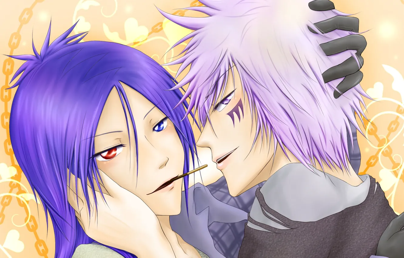 Photo wallpaper anime, art, guy, katekyo Hitman reborn, Byakuran, Rakudo Mukuro, Teacher mafia Reborn