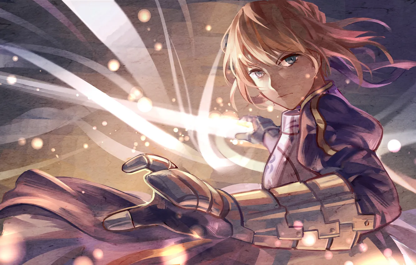 Photo wallpaper girl, sword, anime, art, Fate/Stay Night, saber, Fate/Zero, Zicai Tang