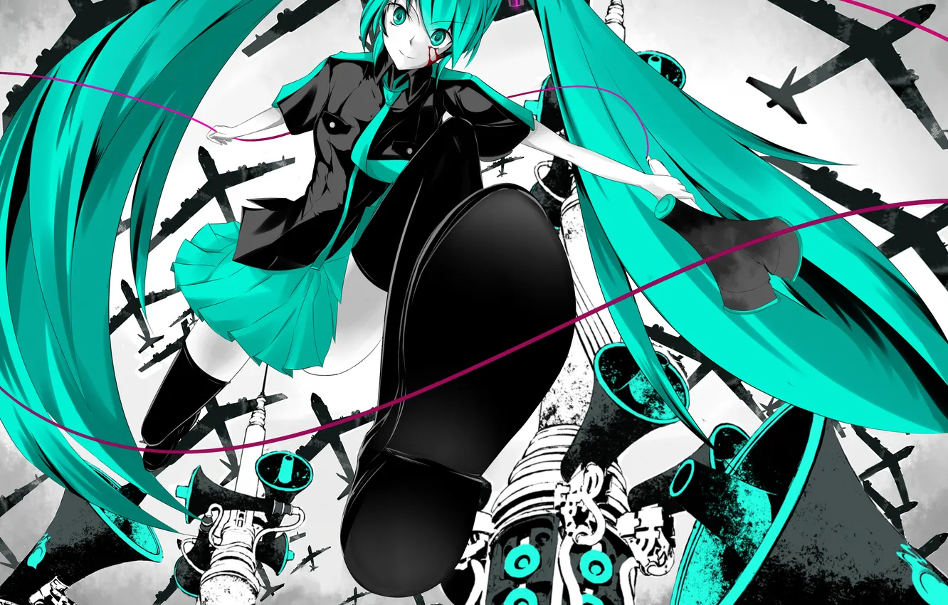 Photo wallpaper girl, blood, skirt, stockings, shoes, art, tie, scratches