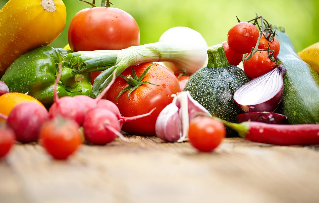 Photo wallpaper eggplant, pepper, fruit, vegetables, tomatoes, zucchini, radishes