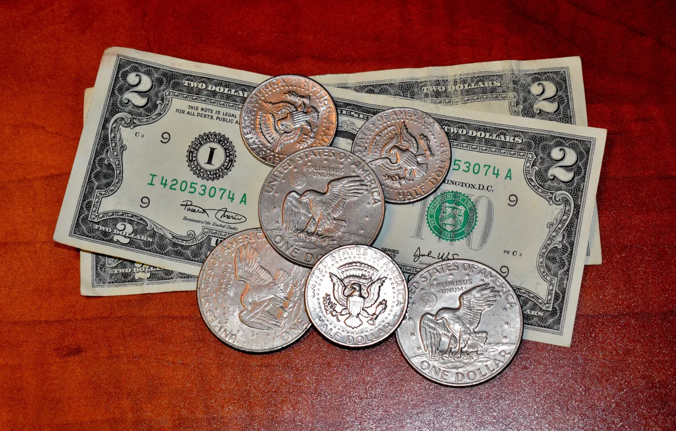 Photo wallpaper Coins, USA, USA, Bills, Money, Dollar, Currency, Dollars