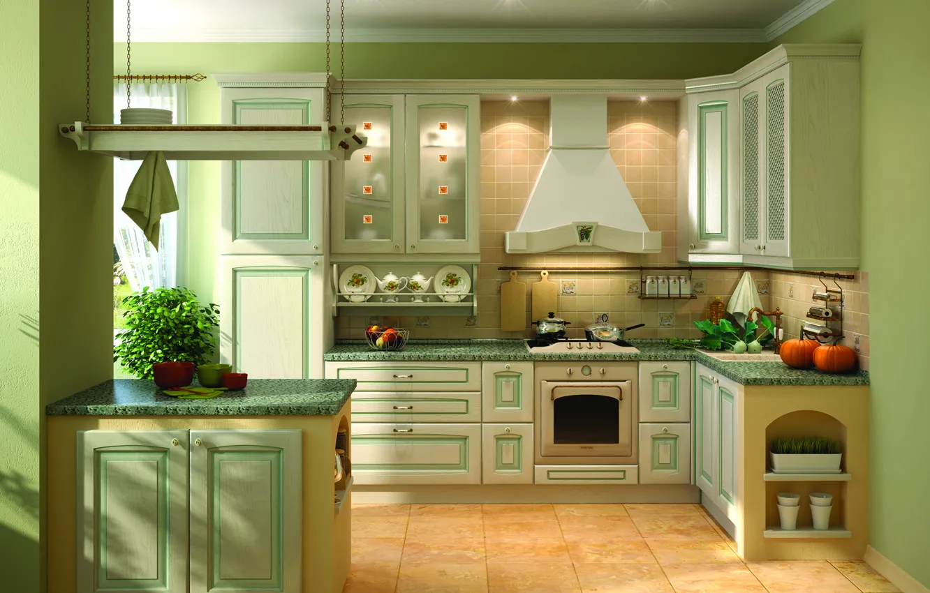 Photo wallpaper design, style, room, interior, kitchen