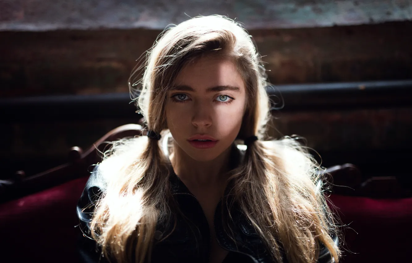 Photo wallpaper look, girl, face, hair, lips, Marta