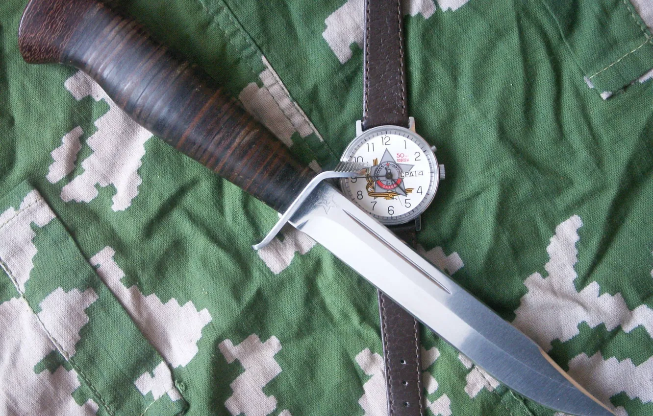 Photo wallpaper weapons, watch, Knife, camouflage, Air, Shtrafbat