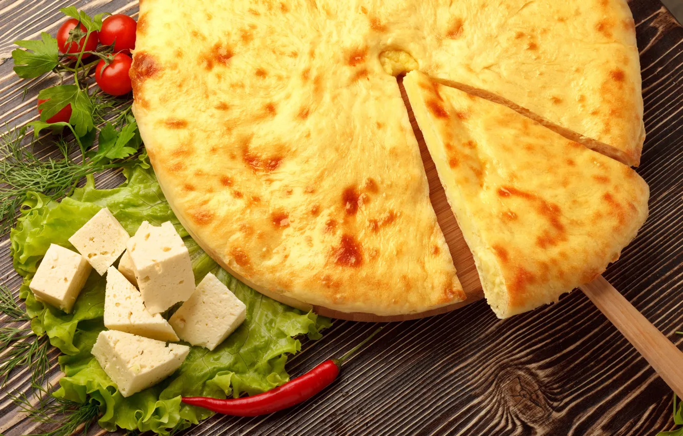 Photo wallpaper cheese, pie, Suluguni