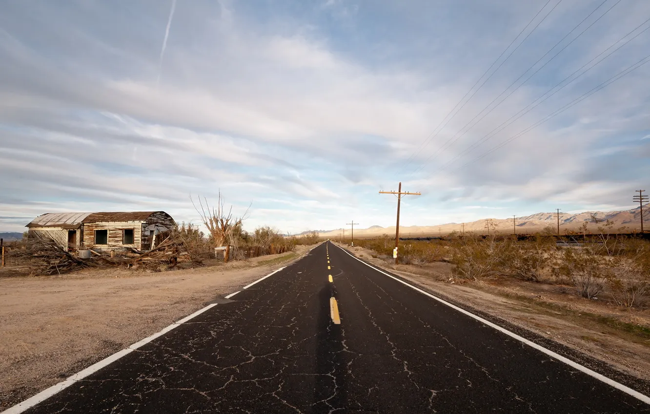 Photo wallpaper road, the sky, landscape