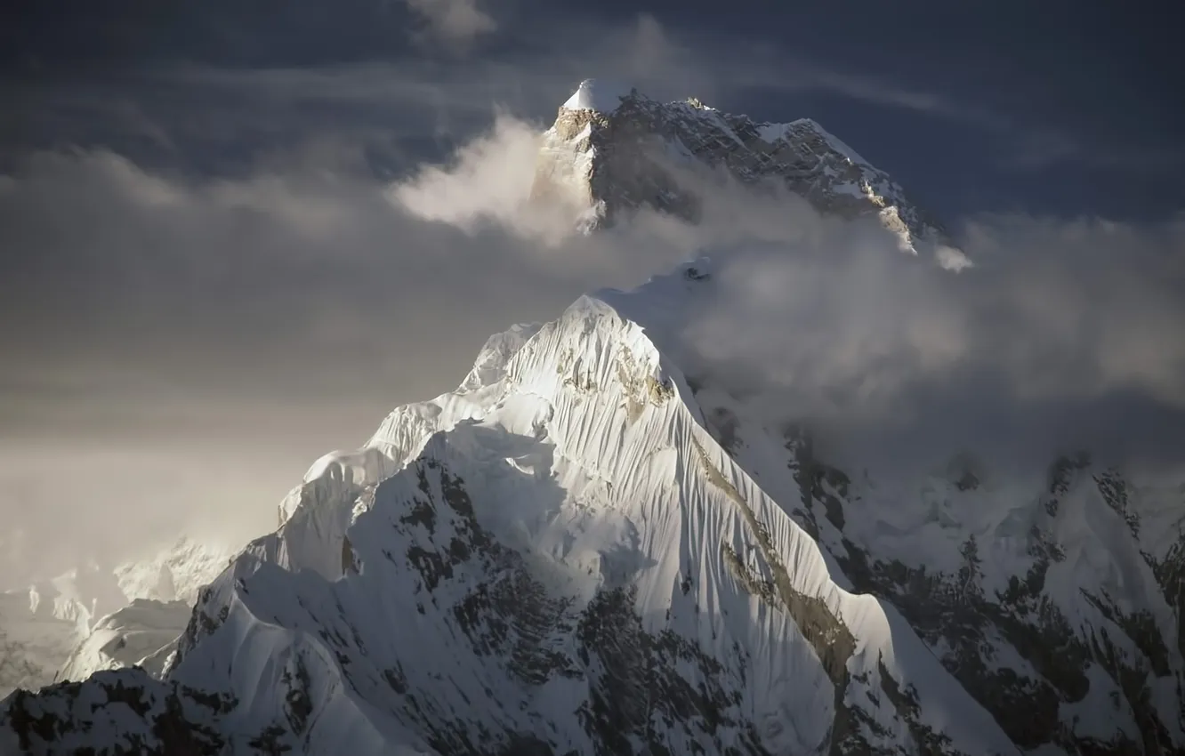 Photo wallpaper fog, mountain, Everest