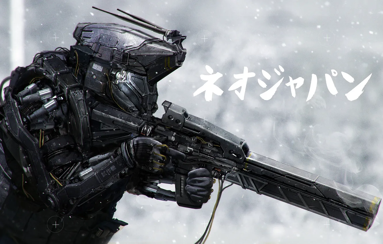 Photo wallpaper fiction, robot, machine, the exoskeleton, art, sci-fi