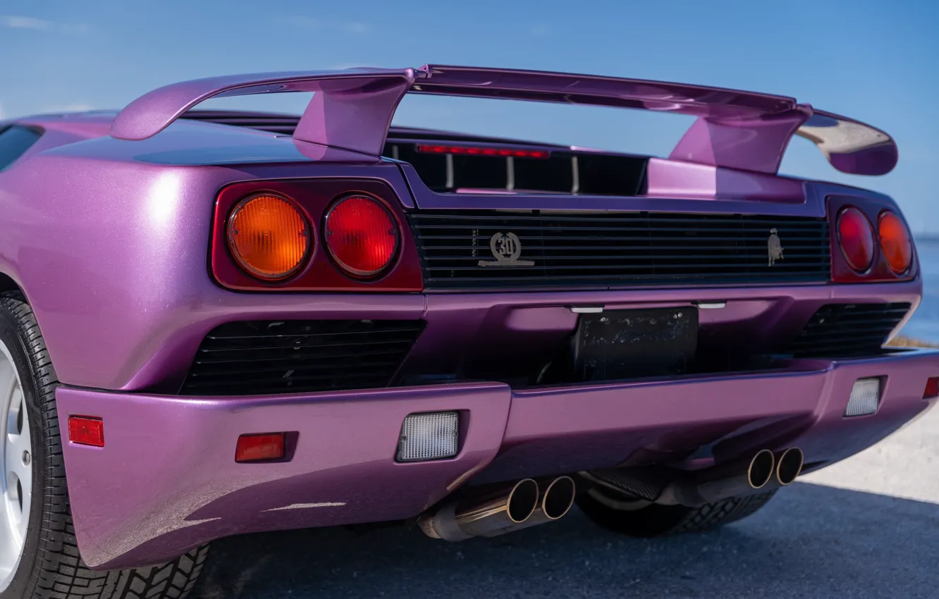 Photo wallpaper Lamborghini, Diablo, back, Lamborghini, label, Lamborghini Diablo SE30