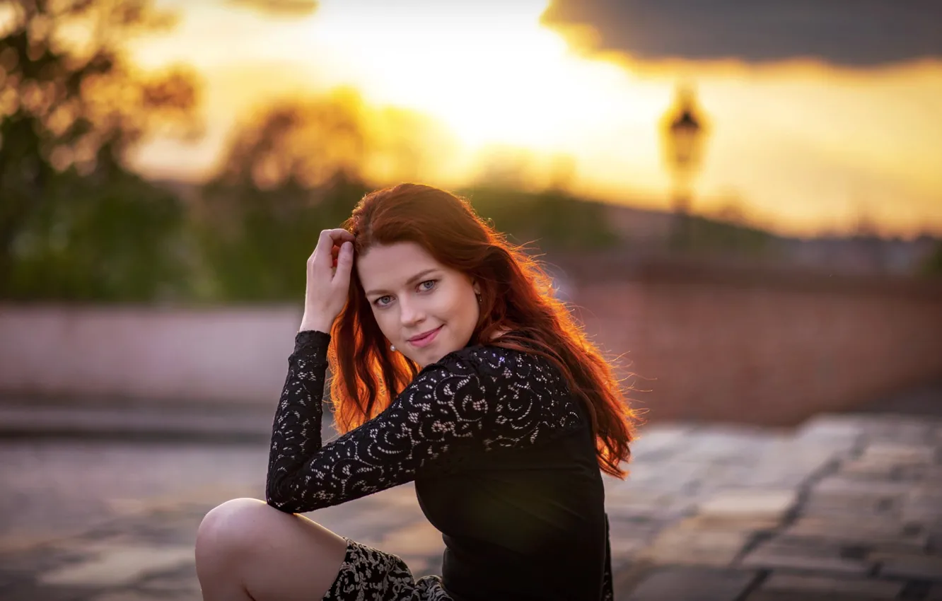 Photo wallpaper look, girl, smile