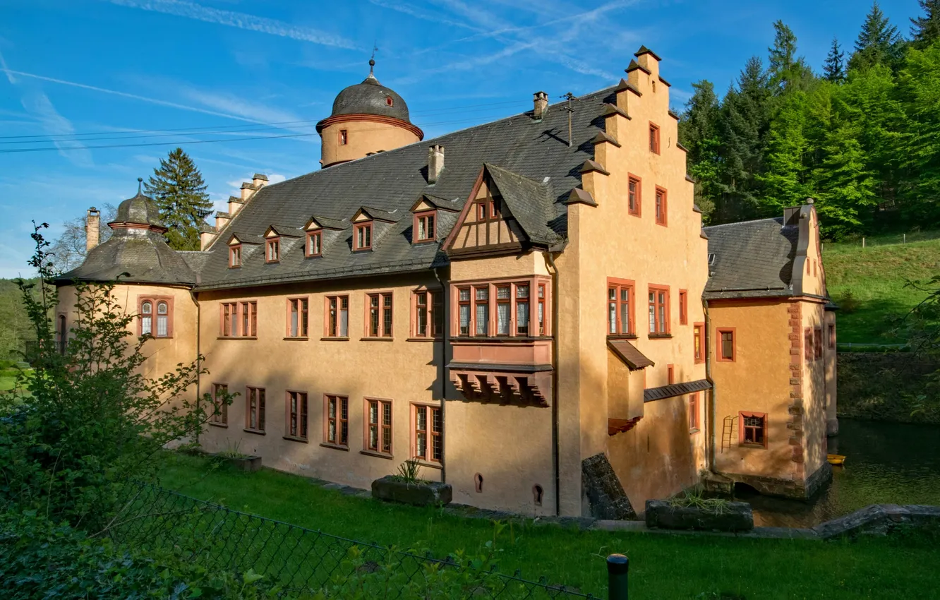 Photo wallpaper forest, the sky, clouds, trees, landscape, nature, home, Germany