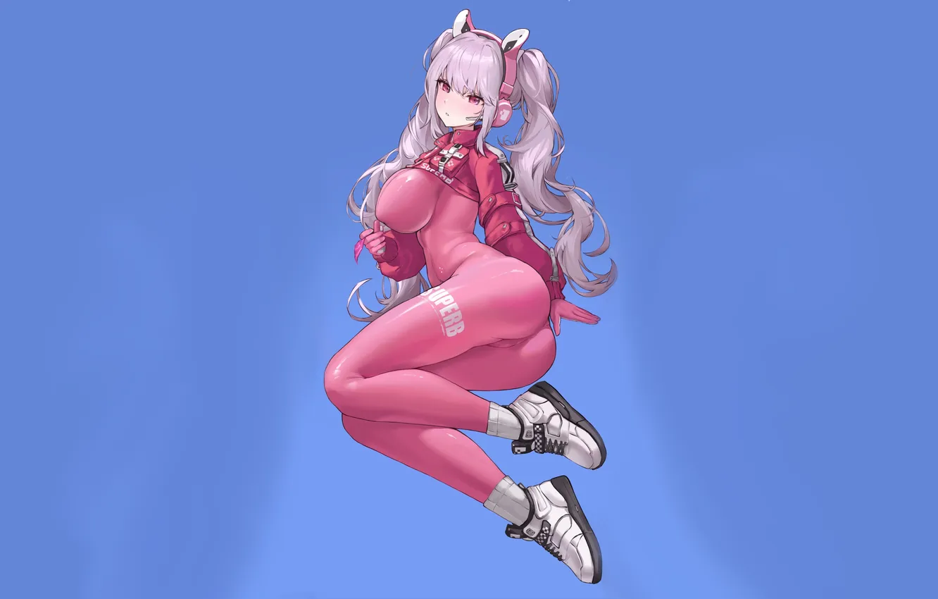 Photo wallpaper girl, ass, boobs, pink, anime, butt, breasts, babe