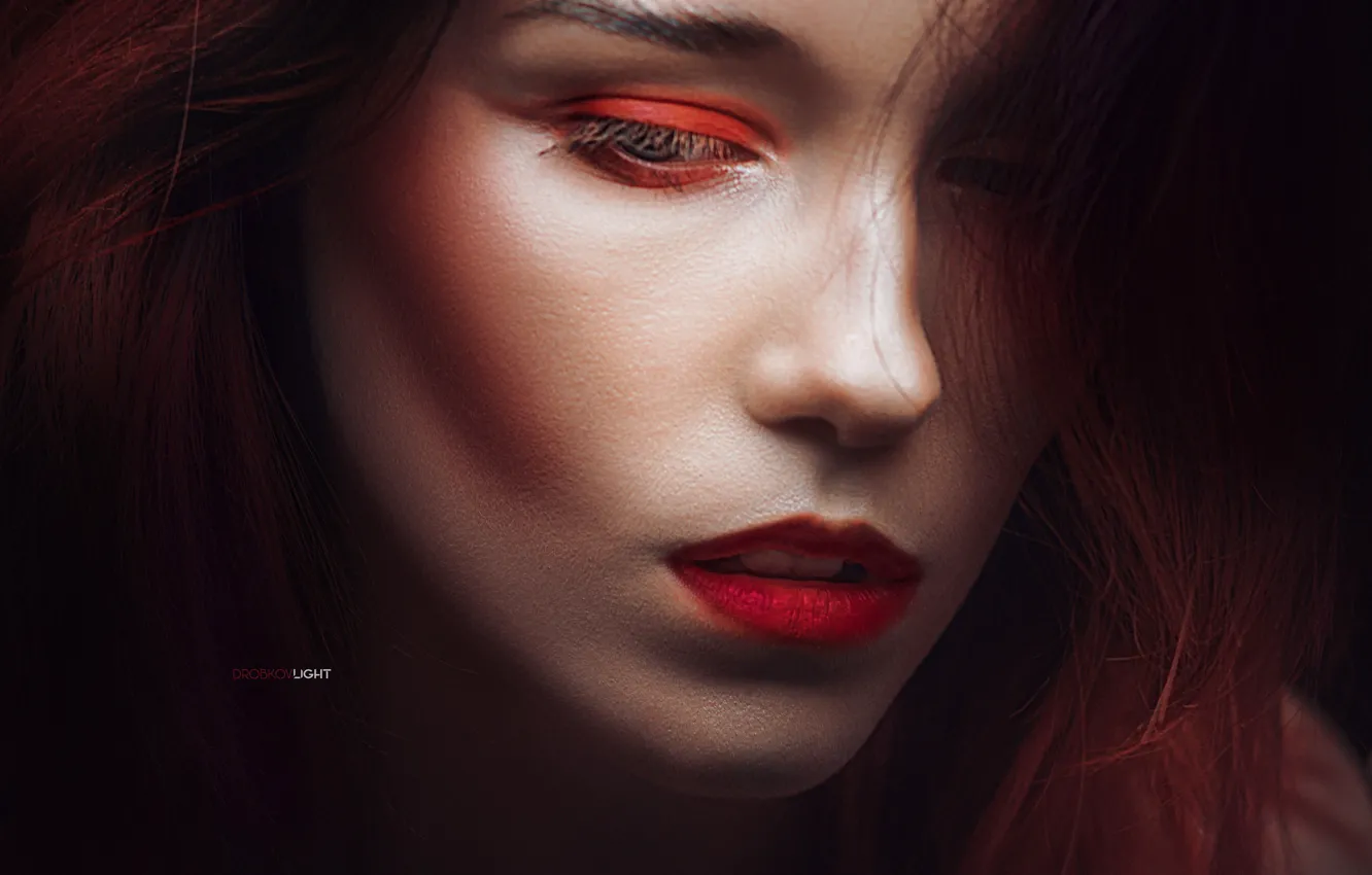 Photo wallpaper face, Girl, makeup, Alexander Drobkov-Light, Maria Larina