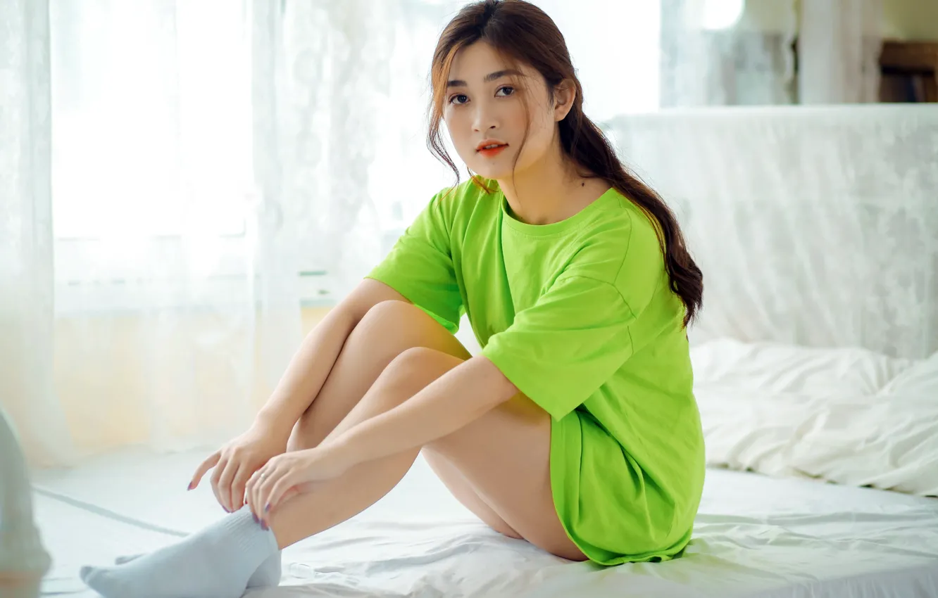 Photo wallpaper look, girl, Asian