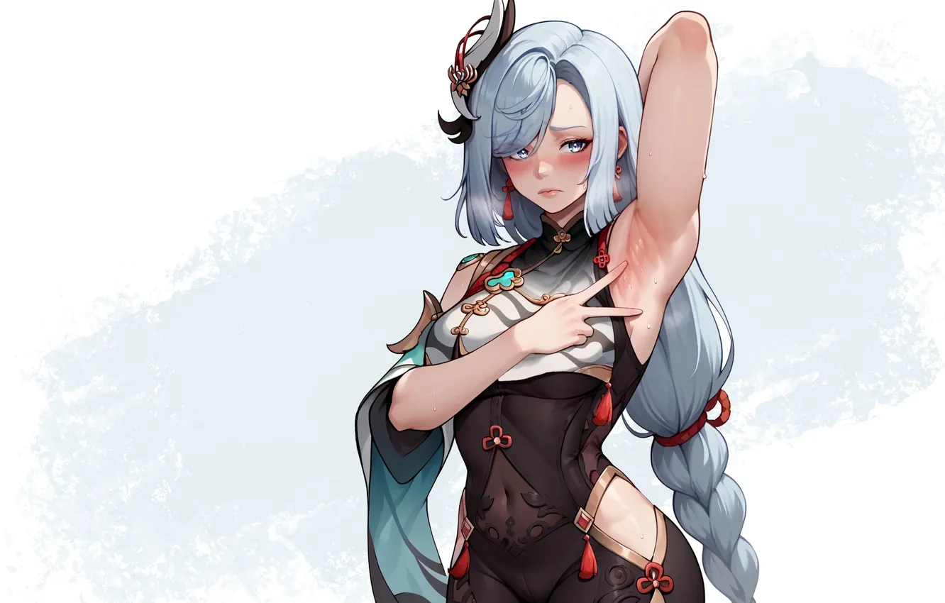 Photo wallpaper red, girl, hot, sexy, Spread, sexy girl, anime, pretty