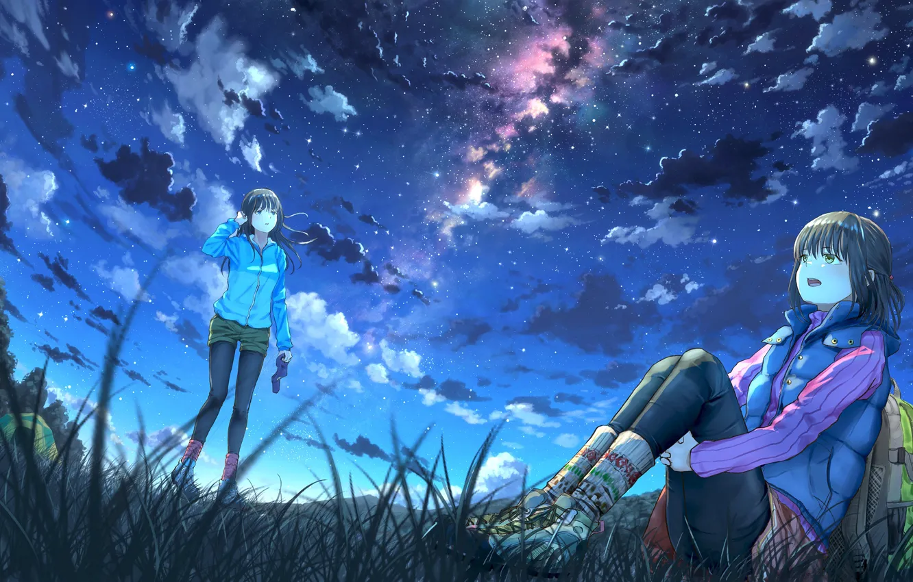 Photo wallpaper the sky, night, girls, art, k ryo