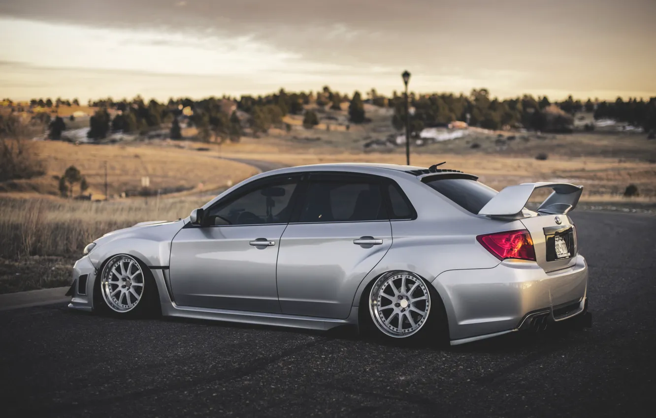 Photo wallpaper Subaru, Impreza, WRX, STi, JDM, Stance, Low, BellyScrapers